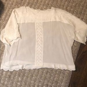 Embroidered sheer tunic